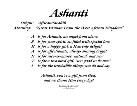 Meaning of Ashanti - LindseyBoo
