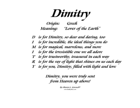 Meaning of Dimitry - LindseyBoo