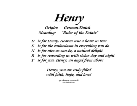 Meaning of Henry - LindseyBoo