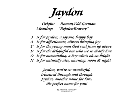 Meaning of Jaydon - LindseyBoo