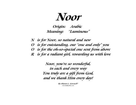 Meaning of Noor - LindseyBoo