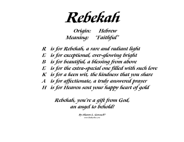 Meaning of Rebekah - LindseyBoo
